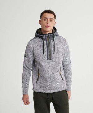 Superdry Storm Half Cipzár Overhead Férfi Kapucnis Pulóver Titán | OVIXT8549